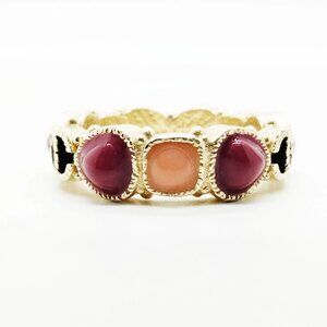 Chanel Ring Gold Burgundy 0.5 358-050625